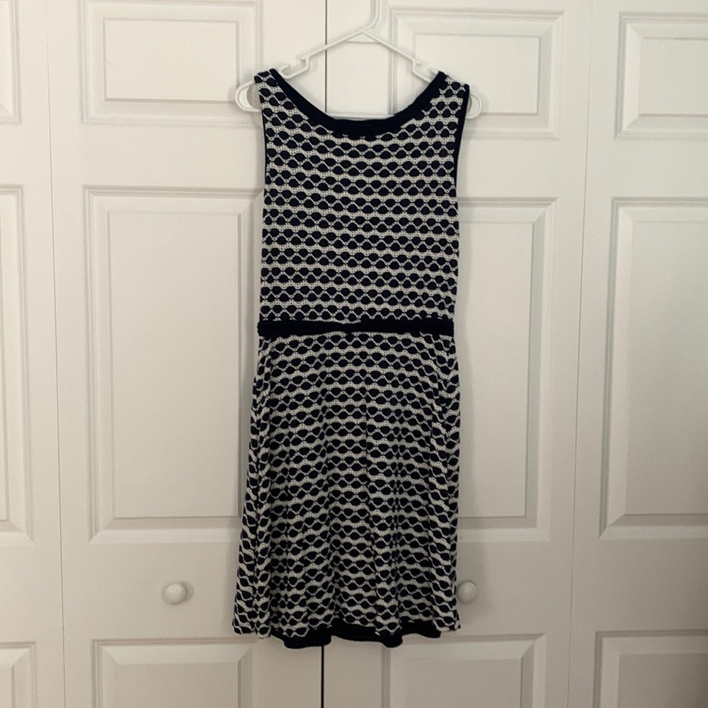 Navy and white dress